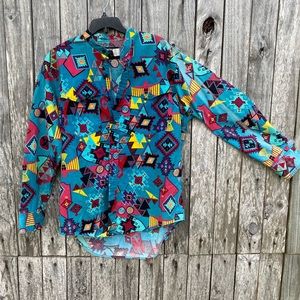 Brush popper Vintage Aztec Southwestern Tribal Western Men’s Women’s Button Up